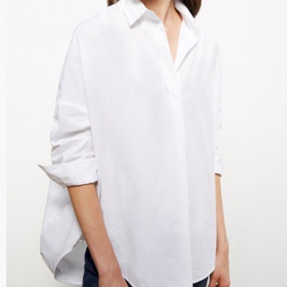 H&M white basic button down casual shirt